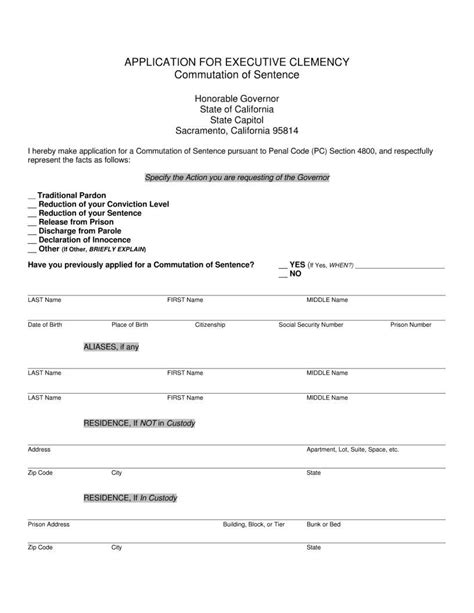 California Executive Clemency PDF Form FormsPal