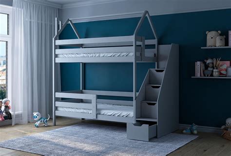 Двухъярусная кровать Smart Bed 2х с лестницей и комодомx89x215 см ...
