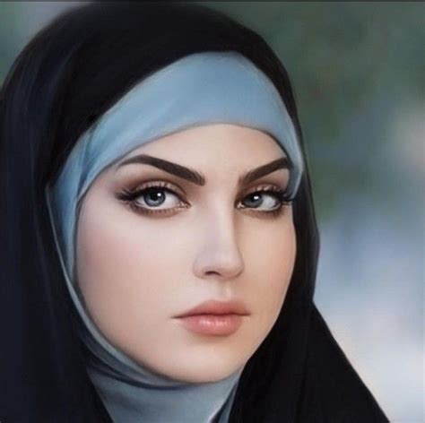 A Painting Of A Woman Wearing A Headscarf With Blue Eyeshadow And Black