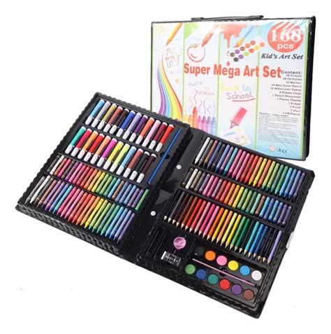 Set De Arte Profesional Colores Lápices Kit Dibujo 168 Pcs Meses sin