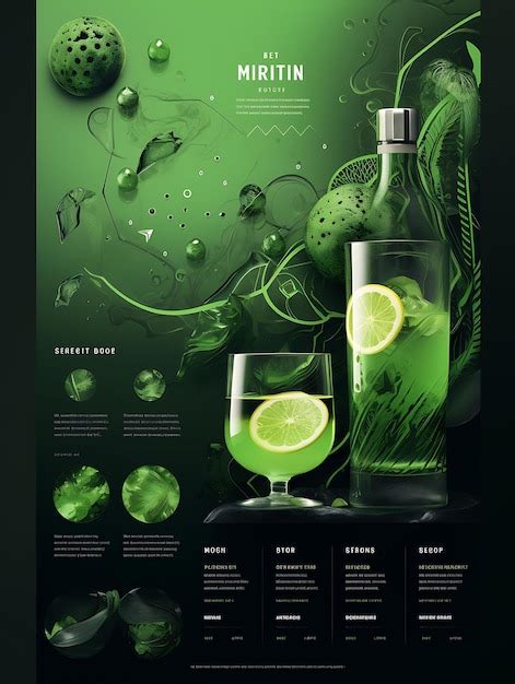 Premium Photo Scene Of Modern Absinthe With A Bold Green And Black