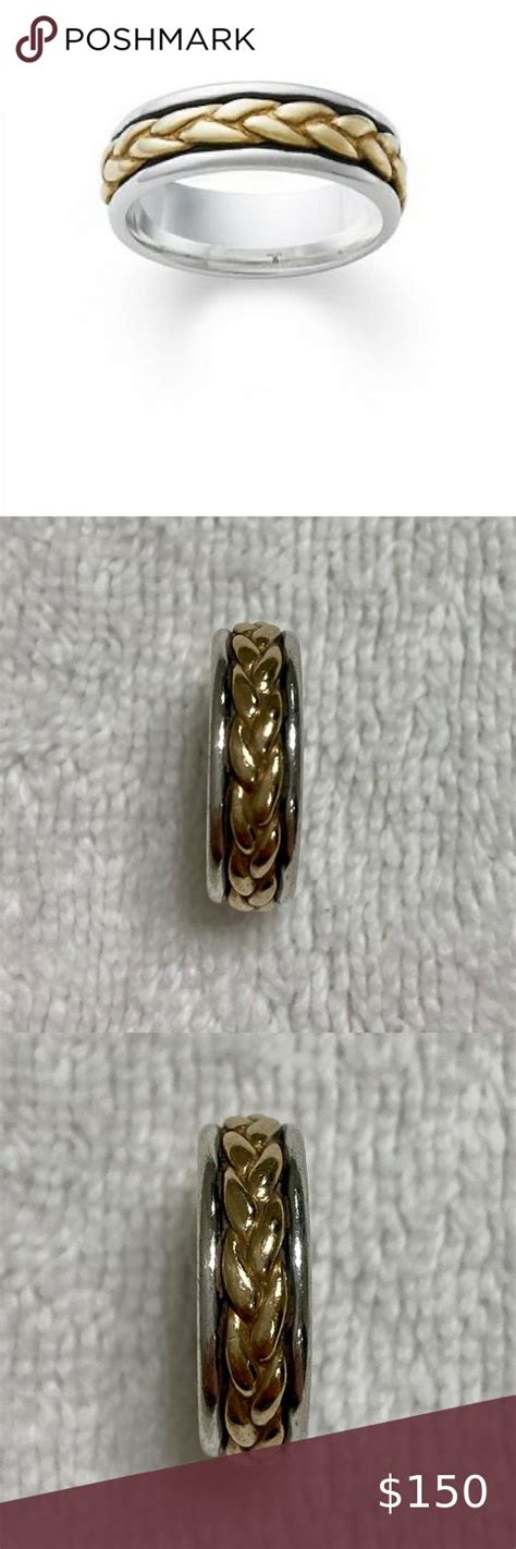 Retired James Avery Gold Silver Braided Band Womens Jewelry Rings