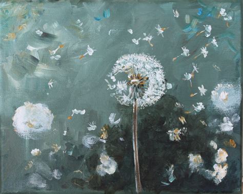 Dandelion Wishes 8 X 10 Original Acrylic On Canvas