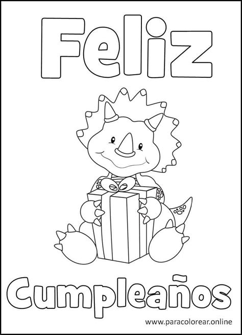 Dibujos de Feliz Cumpleaños para Colorear Imprimir y Pintar