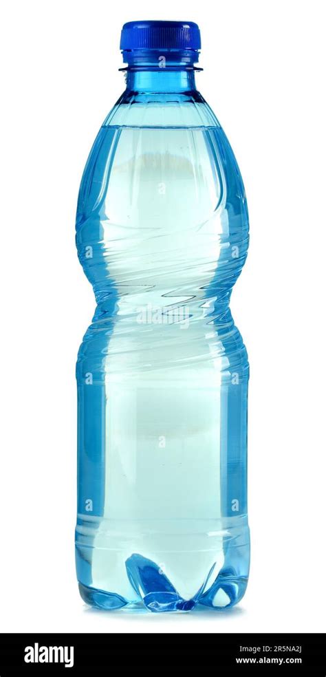 Polycarbonate plastic bottle of mineral water isolated on white ...