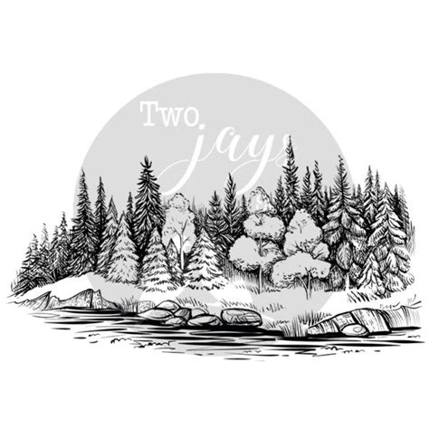 Two Jays Stamp Tree Line Art Of Craft