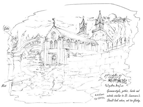 Golgotha Asylum Sketch Penny Blood Art Gallery