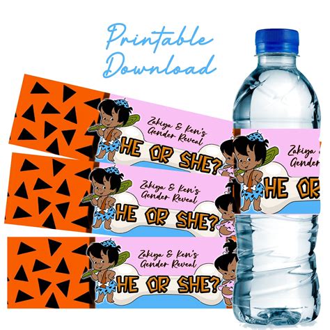 Flintstones Gender Reveal Beverage Label With Or Without Photo 2023 Th