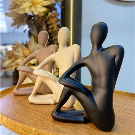 Escultura Decorativa Para Sala - Escultura Decorativa Abstrato Cerâmica Arte Moderna Acetinada, Sala ...