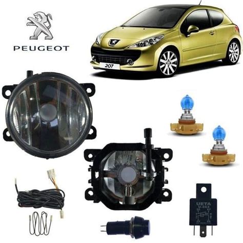 Farol De Neblina Vic Importado Peugeot 207 07 H16 Branca Kit Farol De