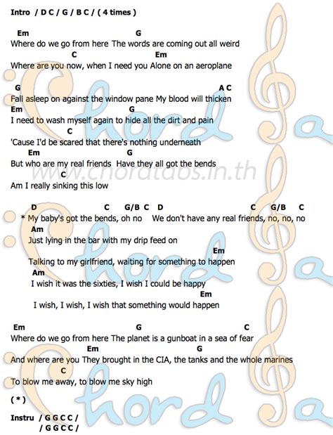 The Bends Radiohead Chords