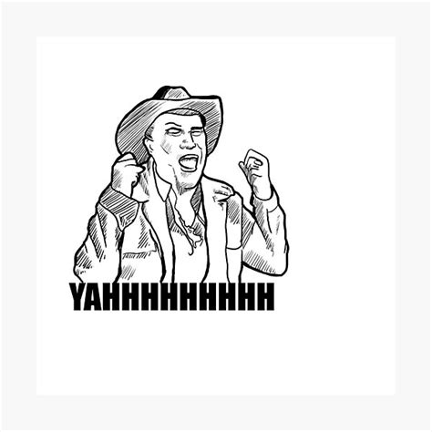 Screaming Cowboy Meme Photographic Prints Redbubble