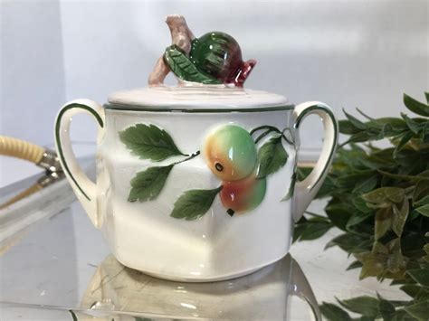 Villeroy And Boch Vintage Sugar Bowl Villeroy Boch Mettlach Fruit Topped
