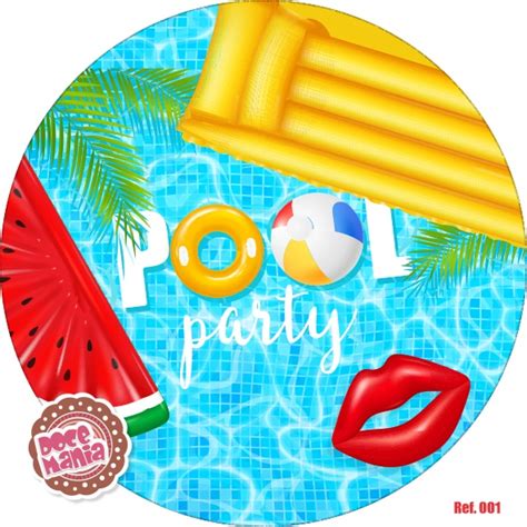 Painel Redondo Pool Party Painel Sublimado Pool Party Painel