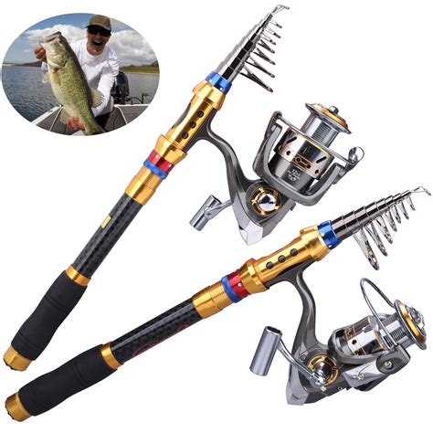 Sougayilang Spinning Telescopic Rod and Spinning Reel Fishing Combo for ...