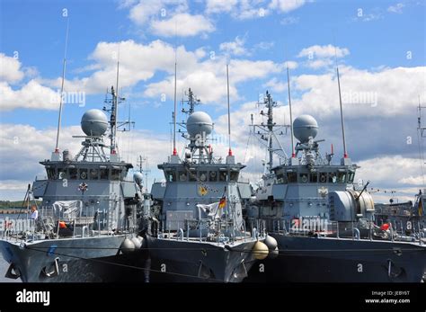 Germany Schleswig Holstein Kiel Naval Base Naval Ships Stock