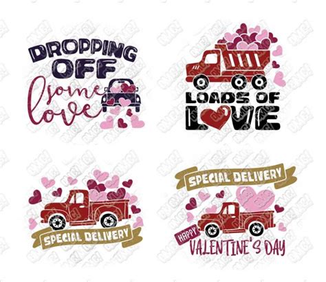 Valentine Truck Svg Tractor Bulldozer Svg Dxf Eps Jpeg Png Etsy