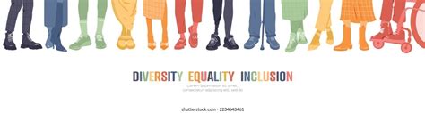 Diversity Equality Inclusion Banner Modern Concept Stock Vector