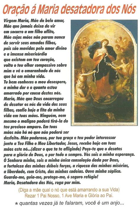 Novena A Nossa Senhora Desatadora Dos Nós - ORE QUE MELHORA .: Oração á Maria Desatadora dos Nós.