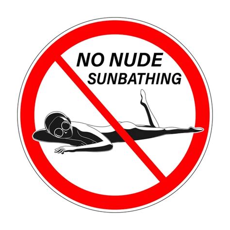 Nude Sunbathing Prohibition Sign Vector Images Depositphotos