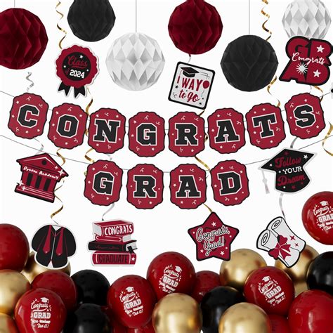 28pcsset 2024 Graduation Decoration Set Graduation Ceremony Decoration