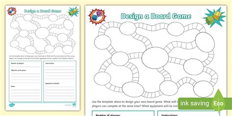 Design A Board Game Template Worksheet L Enseignant A Fait