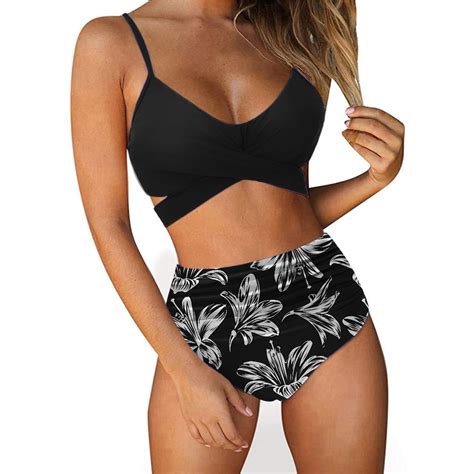 Loyisvidion Women S Swimsuit Clearance Women S Bikini Set Swimsuit Two Piece Printing Suspenders