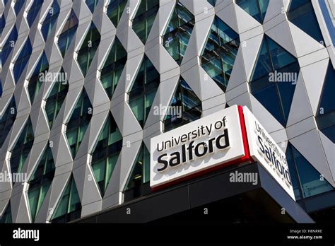 University Salford Sign Mediacityuk Salford Hi Res Stock Photography