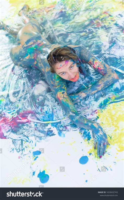 Top View Naked Woman Spray Paint Stock Photo Shutterstock