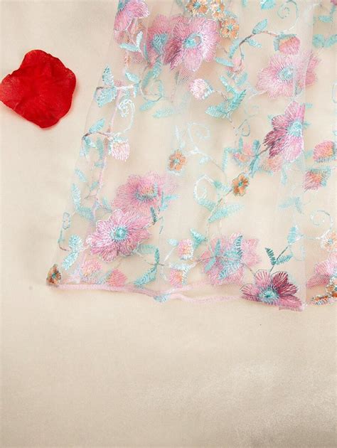 Plus Size Women S Sexy Sheer Mesh Floral Embroidered Lingerie Set 3pcs For Sale Australia New