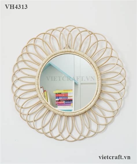 VH4313 Round Rattan Mirror Vietnam Handicraft Co Ltd