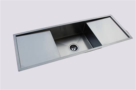 Handmade Stainless Steel Kitchen Sink Single Bowl With Double Drainers