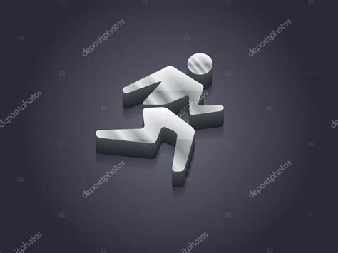 D Illustration Of Running Man Icon Stock Photo Archmanstocker