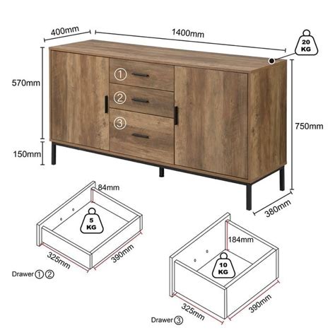 Cosmoliving Bronx Buffet Sideboard And Kitchen Trolley Bundle