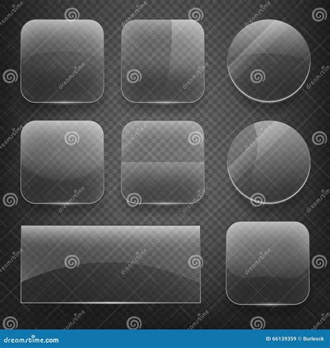 Стеклянные кнопки квадрата, прямоугольных и круглых на Checkered ...
