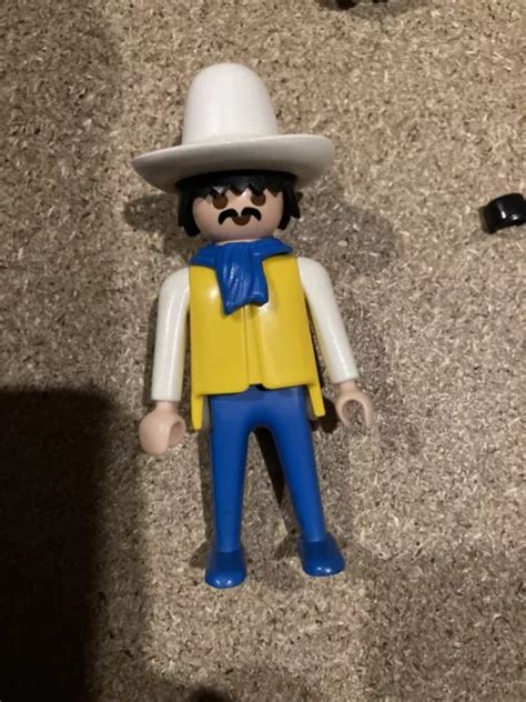 Playmobil Cowboy Ranch Western Jaune Et Bleu N Foulard Bleu