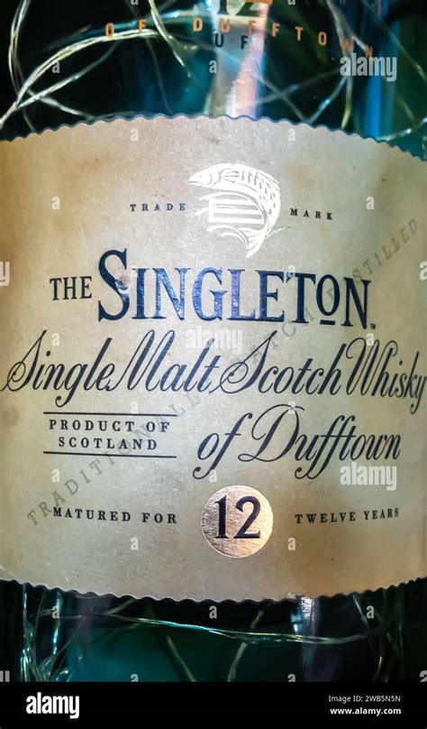 singleton scotch whiskey  label bottle stock photo alamy
