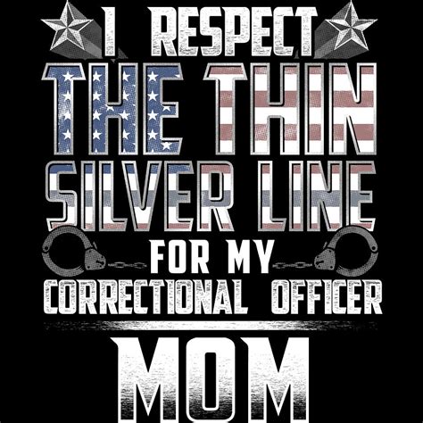 Mom Thin Silver Line Correctional Officer Digital Art By Patrick Hiller