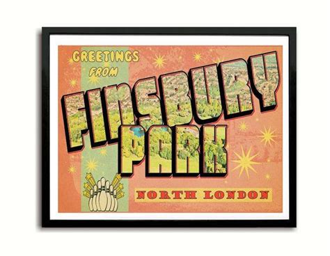 Finsbury Park London Postcard Style Art Print London Postcard London Park Postcard