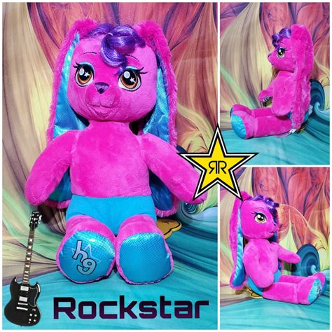 Build A Bear Honey Girls Risa Pink Bunny Rabbit Rock Star 2017 Babw Hg Plush Etsy