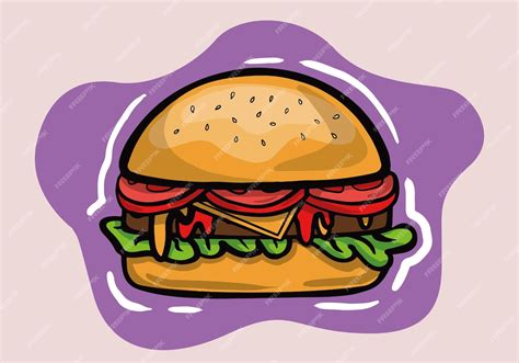 Premium Vector Hand Drawn Vector Hamburger Fast Food