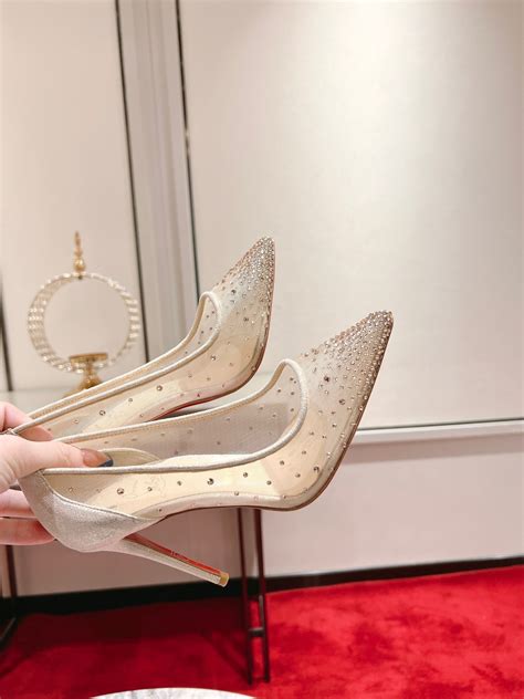 Replica Christian Louboutin Follies Strass Pumps Mm In Nude Mesh
