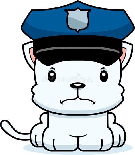 Oficial De Policía Enojado De La Historieta Kitten Ilustración del