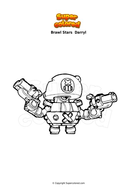 Darryl Brawl Stars Kleurplaat Dibujo Para Colorear Brawl Stars Porn