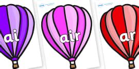 Alphabet And Phase And Phonemes On Hot Air Balloons