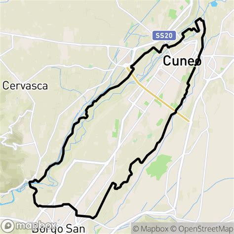 Cuneo Pista Ciclabile Fluviale Mappa Percorso Ciclabile Bici