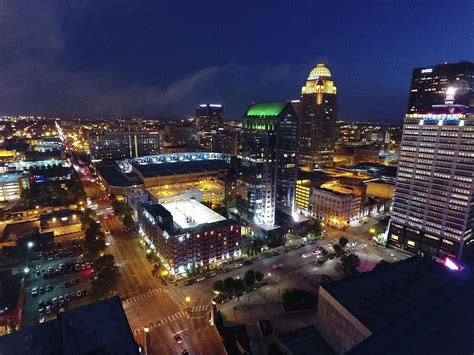 Aerial View Downtown Louisville In The Evening Photograph By Danielle