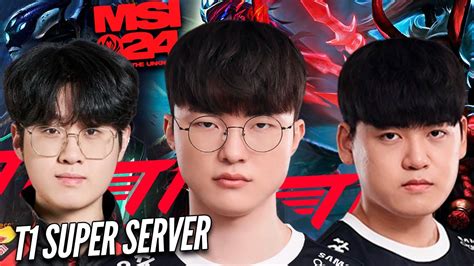 T1 FAKER T1 ZEUS E T1 GUMAYUSI JOGANDO No CN SUPER SERVER Do MSI 2024