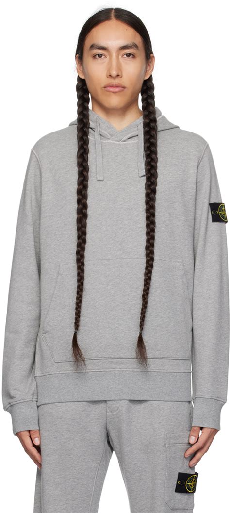 Stone Island Gray Patch Hoodie Ssense