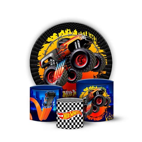 Kit Painel Redondo E Cilindros Tema Hot Wheels Elo